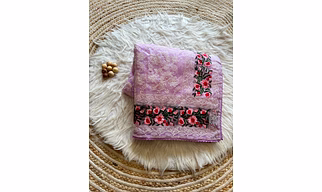 Lucknowi Chikankari Silk Saree with Viscos Embroidery