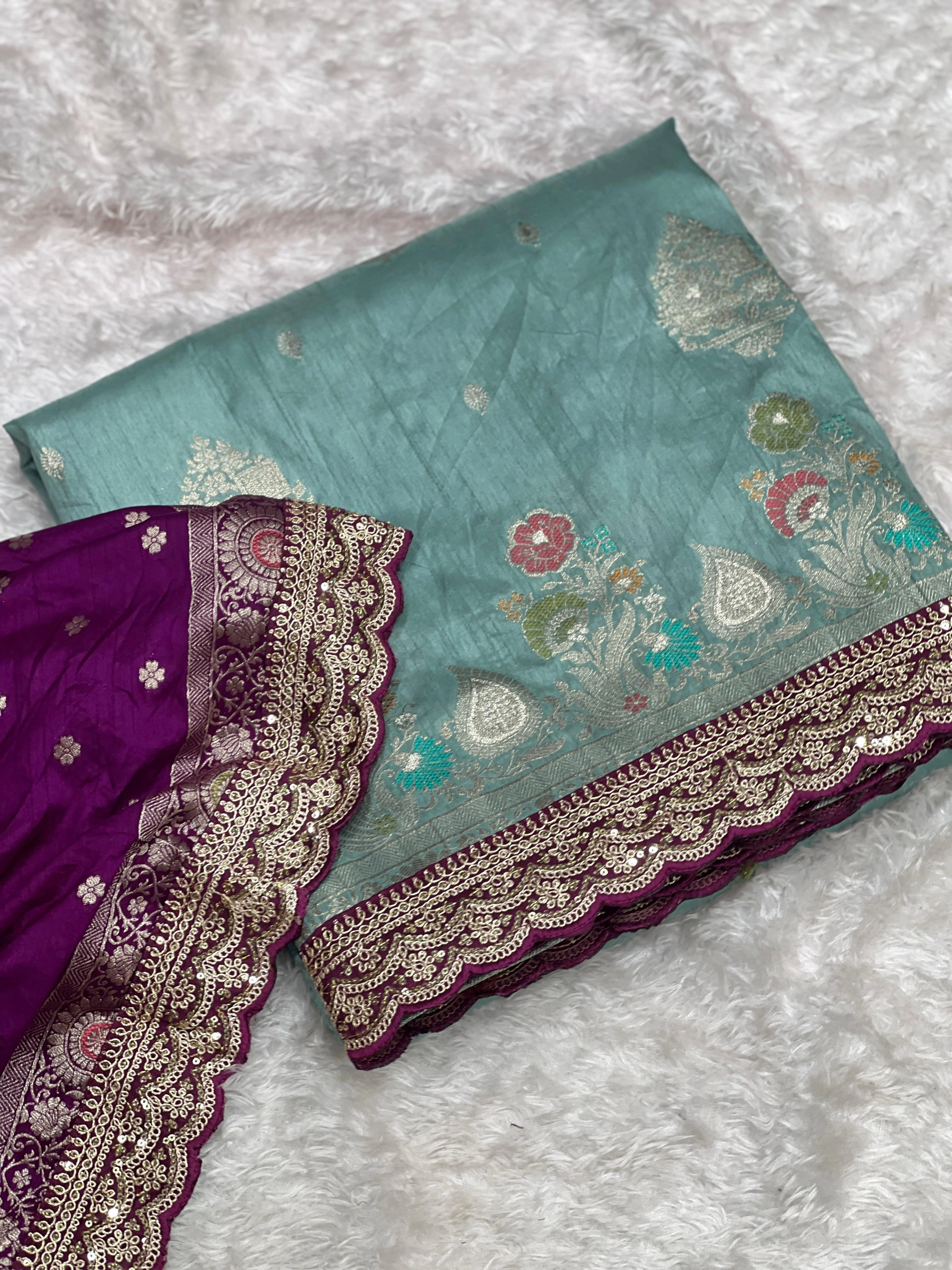 Dolla Silk Saree: Exquisite Embroidery, High Quality, Flowing Elegance-RNNC-02-SkyBlue