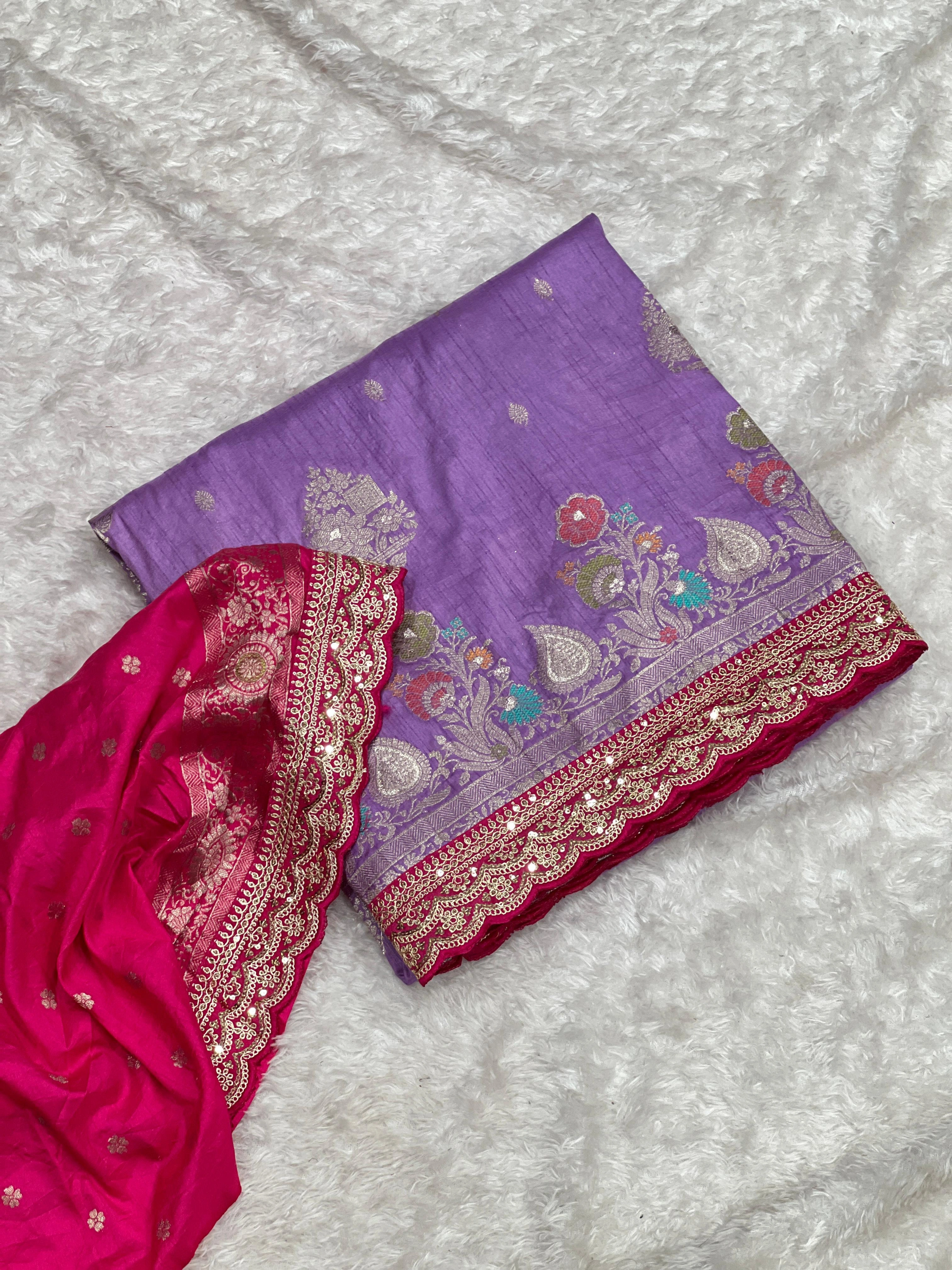 Dolla Silk Saree: Exquisite Embroidery, High Quality, Flowing Elegance-RNNC-02-Purple