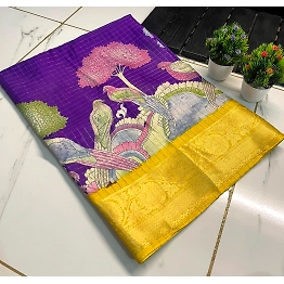 YNF Antique-inspired Dola Silk Saree with 9" Jacquard Border