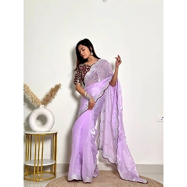YNF Soft Jimmy Chuu Saree: Exquisite Embroidery, Sequins, and Jari Border