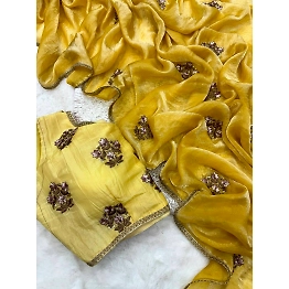 YNF Designer Fendy Silk Saree with Unique Lace Embellishments
