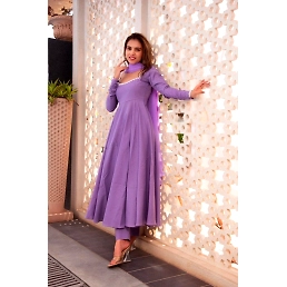 Stunning Fox Georgette Gown with Full Flair and Fancy Details
