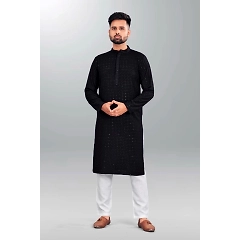 Heavy Rayon Kurta with Chikan Work and Magic Cotton Payjama