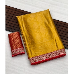Pure Softy Silk Saree: Exquisite Embroidery and Zari Weaving