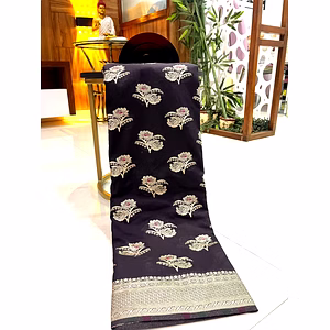 Antique Zari Khadi Silk Saree with Meenakari & Tassels