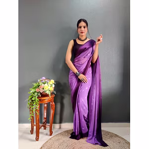 1 Min Ready to Wear Soft Georgette Saree with Satin Butti Blouse