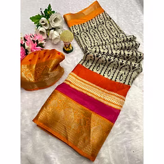 Smooth and Stylish Dola Silk Saree with Heavy Jacquard Border
