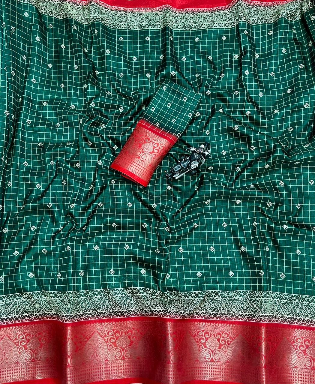 Luxurious Dola Silk Saree: Soft, Smooth, Stylish, and Vibrant!-RKC-06-Green