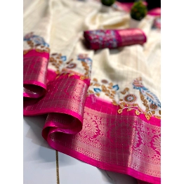 YNF Pure Dola Silk Patola Saree with Matching Blouse