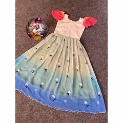 Floral Embroidered Sequin Gown for Kids