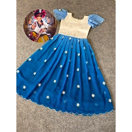 Floral Embroidered Sequin Gown for Kids