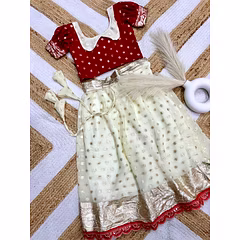 Viscose Georgette Kids Lehenga with Zari Weaving