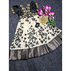 Silk Fabric Digital Print Gown - High Quality, Various Sizes Available
