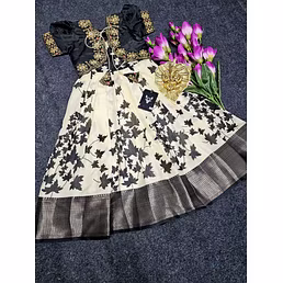 Silk Fabric Digital Print Gown - High Quality, Various Sizes Available