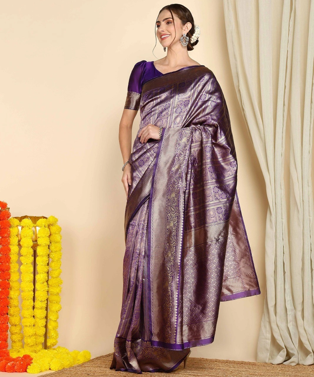 Banarasi Soft Silk Saree: Elegant-RAS-4049-A-Blue