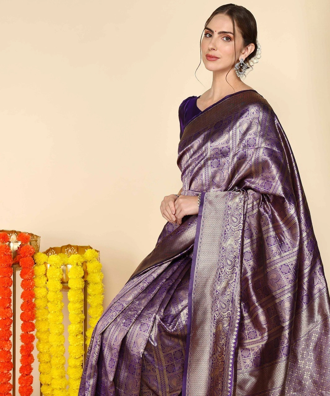 Banarasi Soft Silk Saree: Elegant-Blue-1