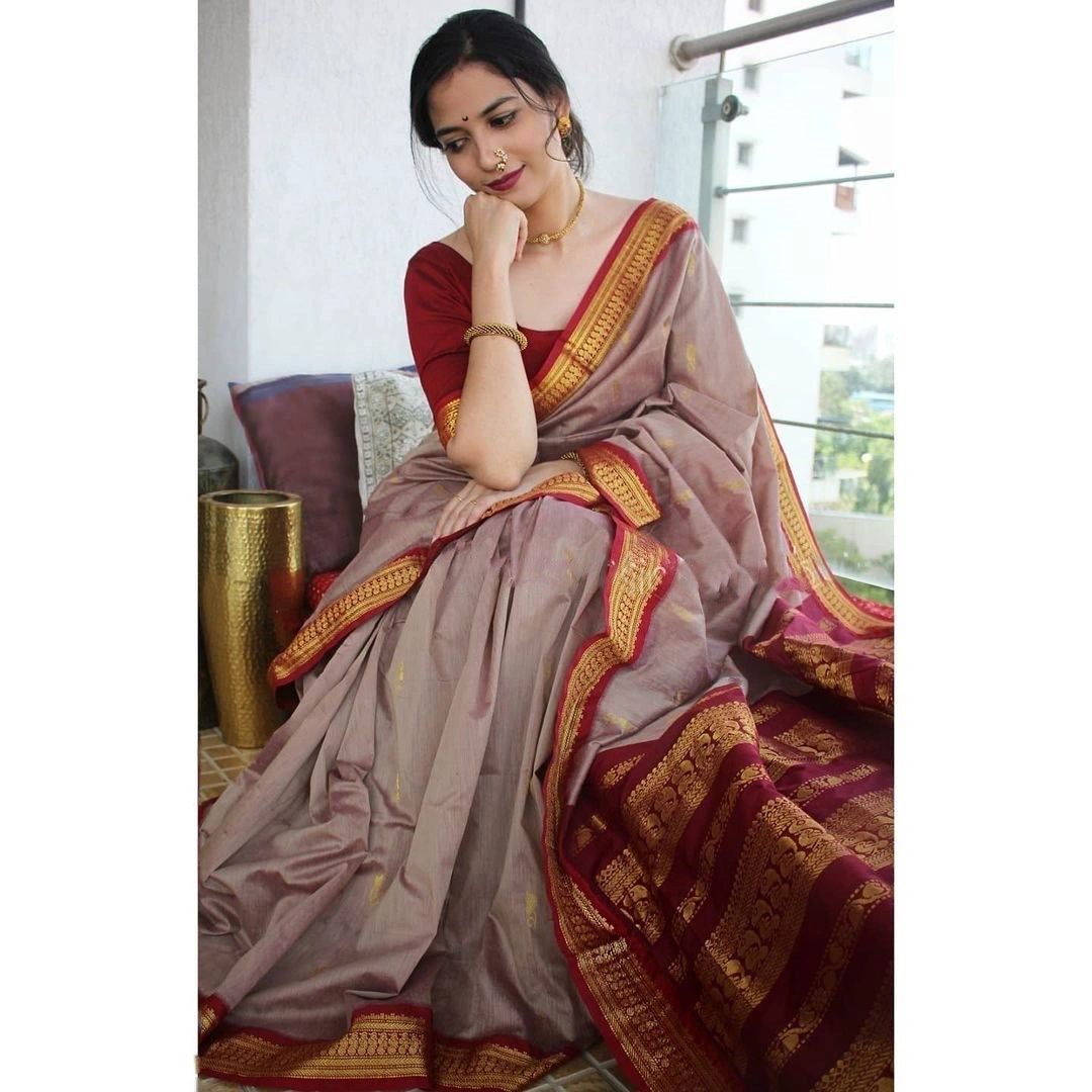 Banarasi Soft Silk Saree: Exquisite, 5.5m Length with 0.8m Blouse-RAS-50111-Grey