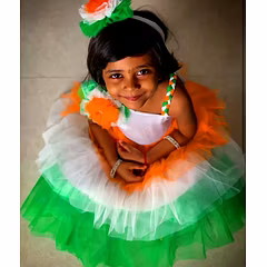 Tiranga Heavy Net Flair Dress for Independence Day