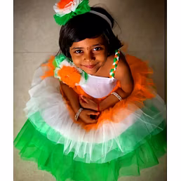 Tiranga Heavy Net Flair Dress for Independence Day