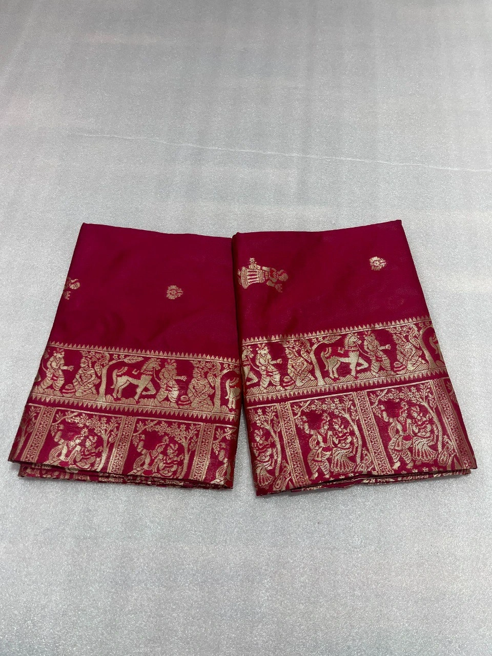 Banarasi Soft Silk Saree: Exquisite Fabric with Jacquard Border-RKT-139-Maroon