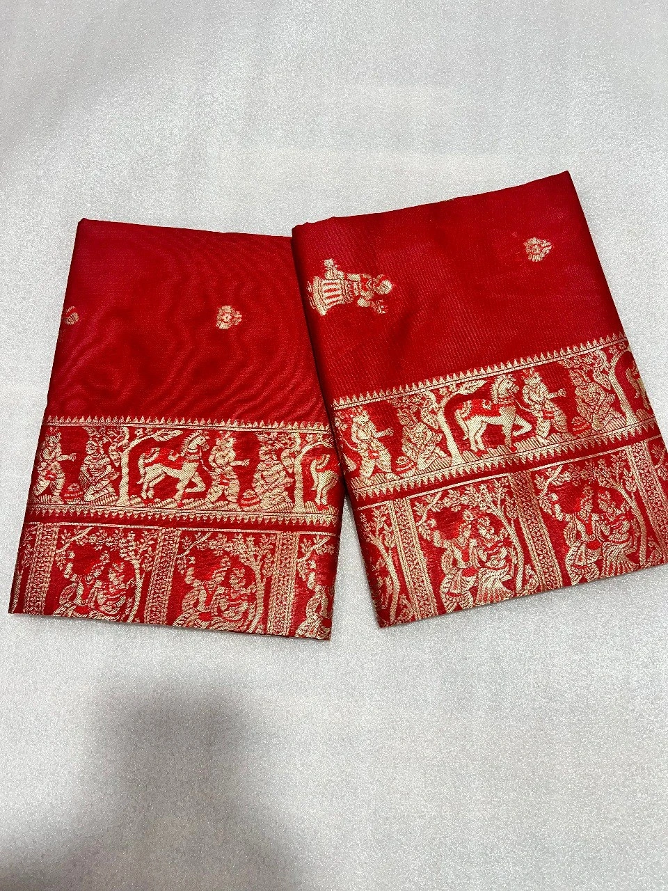 Banarasi Soft Silk Saree: Exquisite Fabric with Jacquard Border-RKT-139-Red