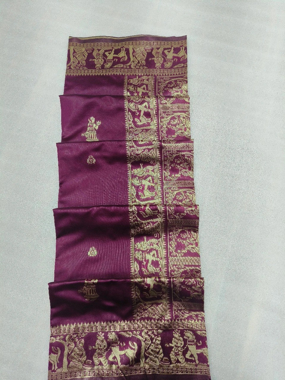 Banarasi Soft Silk Saree: Exquisite Fabric with Jacquard Border-Wine-1