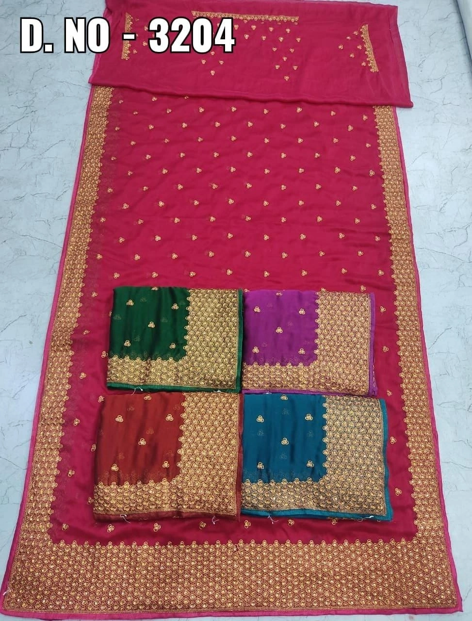 Rangoli Silk Saree: Stunning Copper Zari Embroidery &amp; Stone Work-Red-1