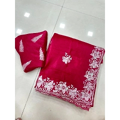 Golden Sequin Embroidered Saree with Fancy Blouse