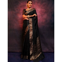 Pure Banarasi Soft Silk Saree with Gold Zari Weaving - Stunning and Heavy