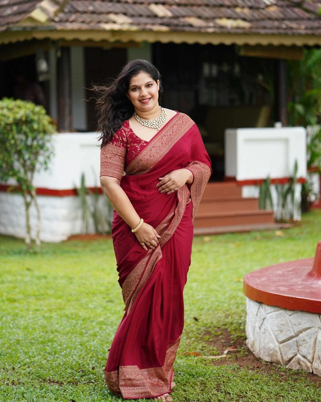 Pure Banarasi Soft Silk Saree with Copper Zari Weaving-RAL-363-Red