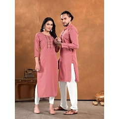Hand-Embroidered Naylon Viscose Kurta Set - Ready to Ship