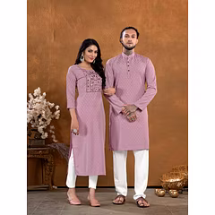 Hand-Embroidered Naylon Viscose Kurta Set - Ready to Ship