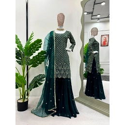 Beautiful Georgette Designer Suit with Sequence &amp; Thread Work - Limited Stock!