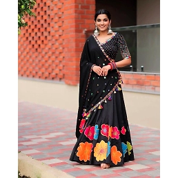 Pure Cotton Lehenga with Mirror Work and Embroidery