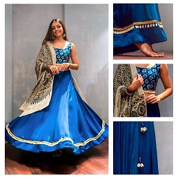 Fancy Santoon Lehenga with 4m Flair and Printed Work