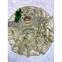 YNF Fancy Jimi Chu Lace Work Saree & Embroidered Blouse Set (10 words)