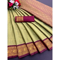 Exclusive Pure Upada Soft Silk Saree with Gold Peacock Design
