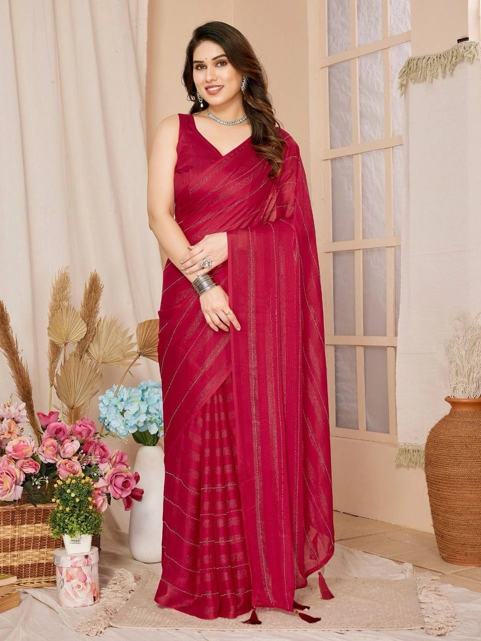 Rimzim Silk Bombay Sarees with Mono Banglory Blouse-RVL-08-Rani