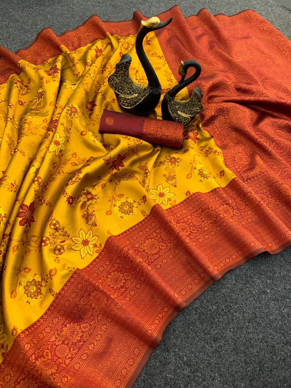 Stunning Triple Weaving Zari Tissue Sarees - Perfect for Parties and Weddings!-RSF-742-Yellow