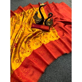 YNF Stunning Triple Weaving Zari Tissue Sarees - Perfect for Parties and Weddings!