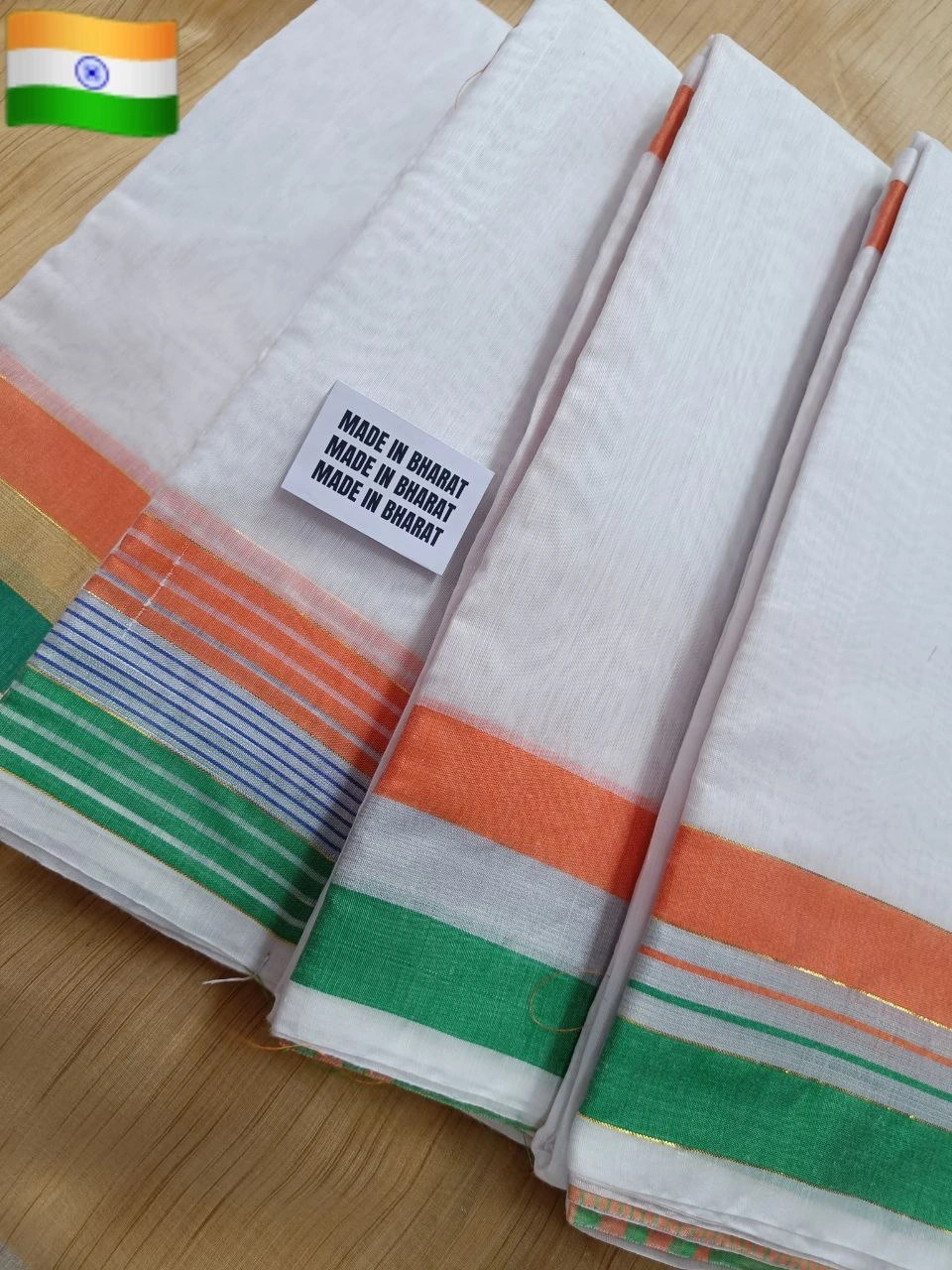 Republic Day Special: Imported Cotton Saree with Stunning Silver Zari Weaving-SFH-540-A-White