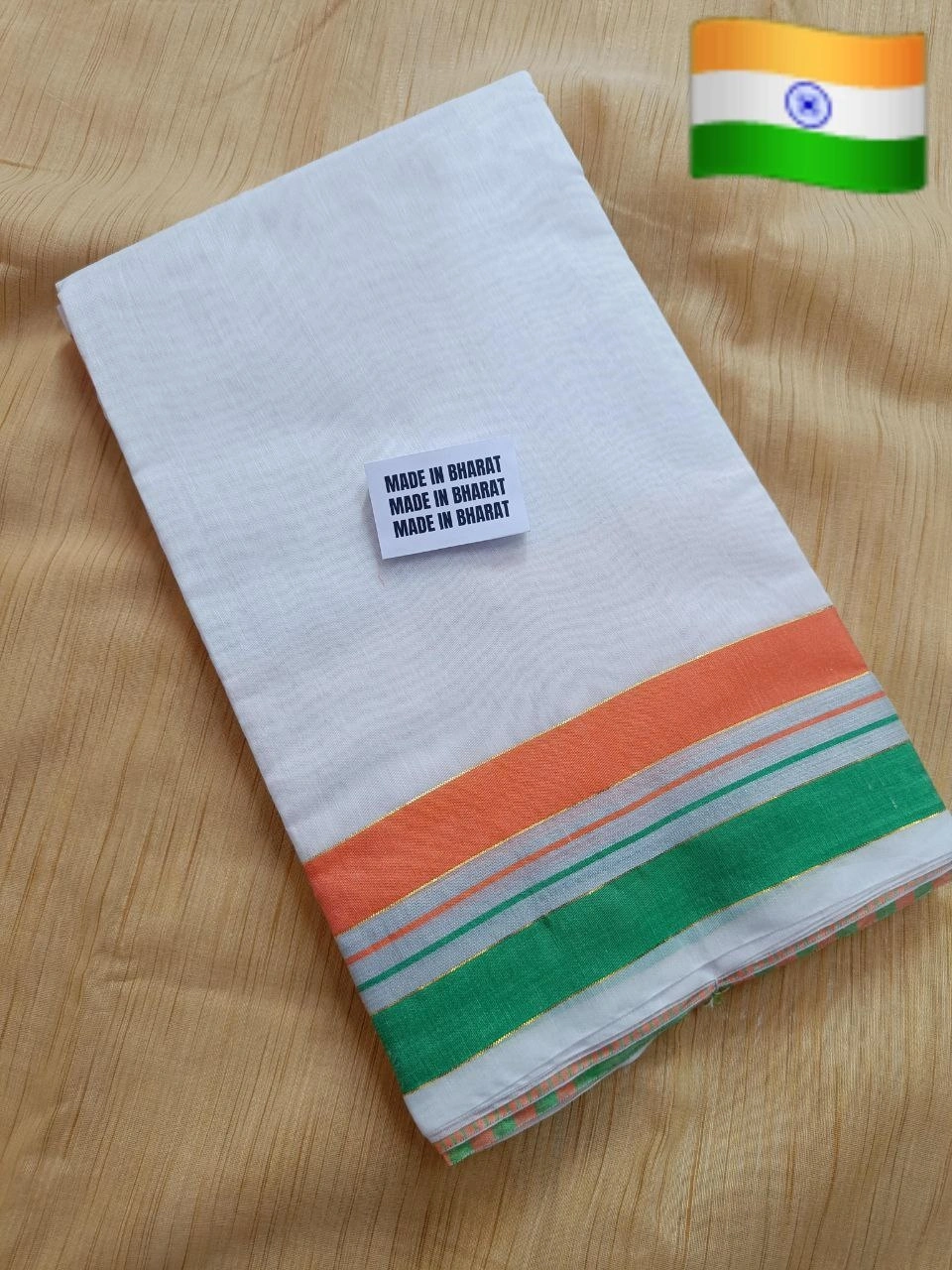 Republic Day Special: Imported Cotton Saree with Stunning Silver Zari Weaving-White-1