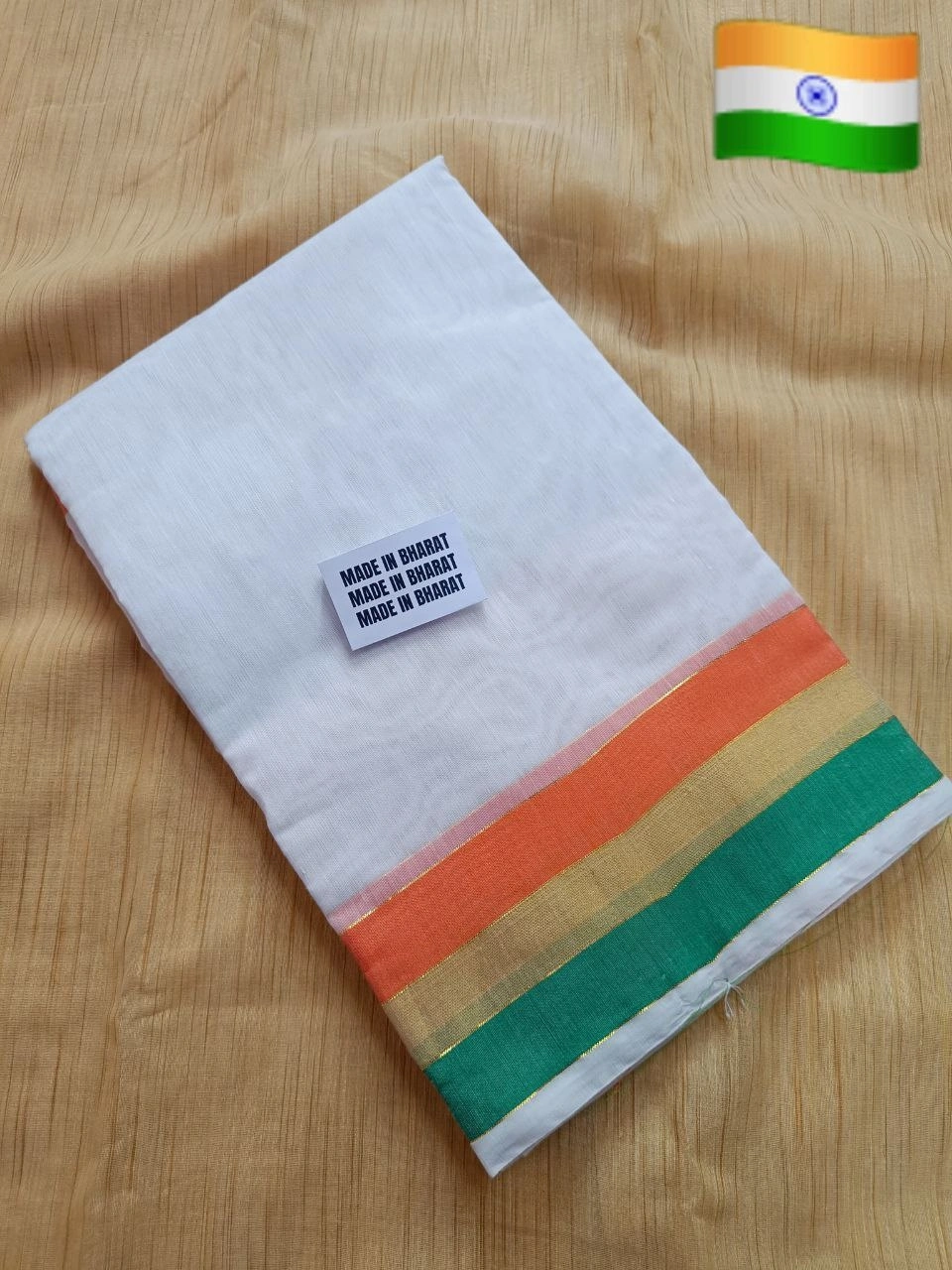 Republic Day Special: Imported Cotton Saree with Stunning Silver Zari Weaving-White-2