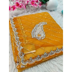 Butterfly Net Saree: Exquisite Handwork & Elegant Net Blouse (6.3m)