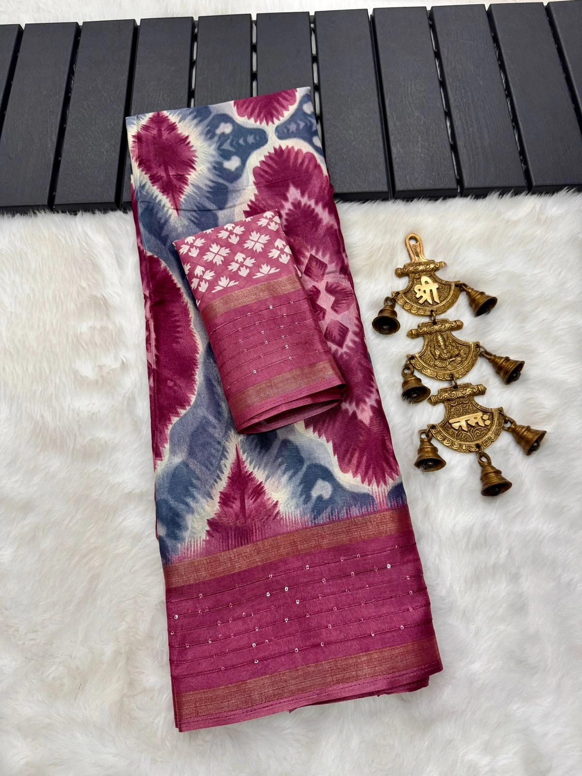 Gorgeous Shibori Dola Sequence Sarees - Stunning Border &amp; Lining, Limited Stock-MKD-55-A-Rani