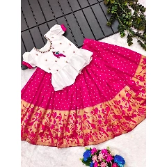 Banarasi Silk Lehenga with Unique Tassels and Handwork Design Blouse