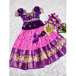 Silk Lehenga with Digital Print and Zari Embroidery