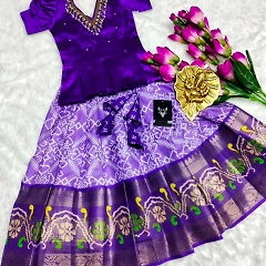 Silk Lehenga with Digital Print and Zari Embroidery