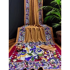 Soft and Eco-Friendly Kalamkari Digital Print Sari